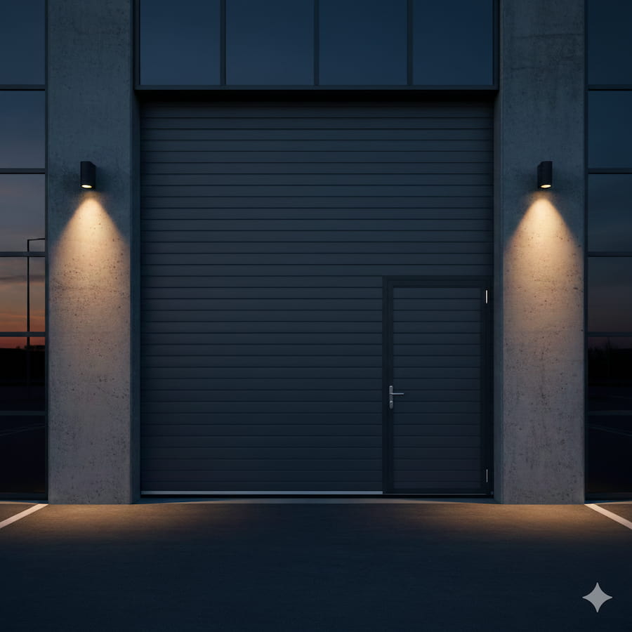 Roller Shutter Door with Integrated Wicket Gate