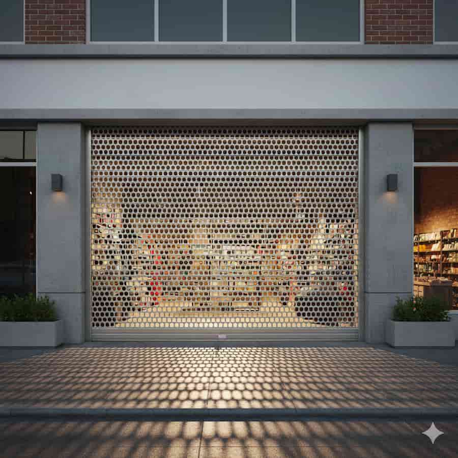 perforated roller shutter door